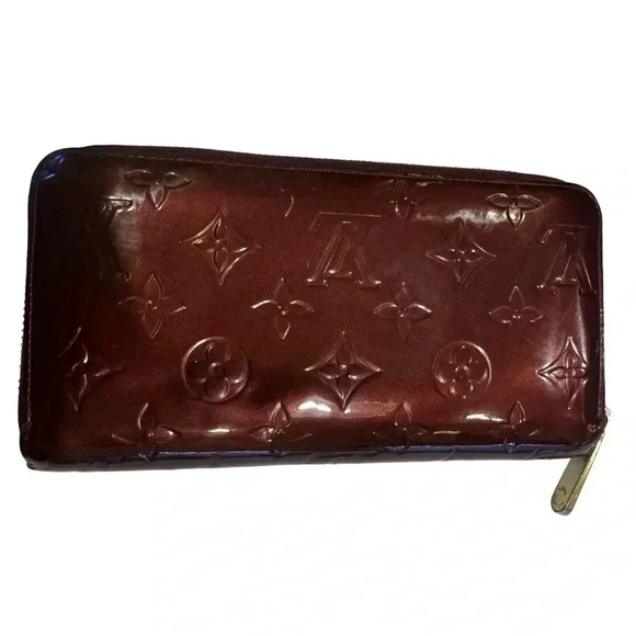 LOUIS VUITTON Long Wallet Zippy Monogram Vernis Bordeaux Date Code SP2120 - Picture 1 of 16